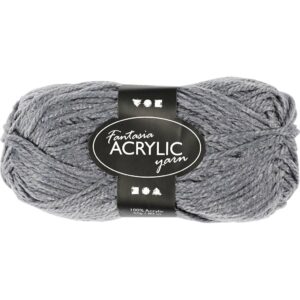 Fantasia Polyacrylgarn, L: 80 m, pind 4,5-5, lys grå, 50 g/ 1 ngl.