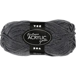 Fantasia Polyacrylgarn, L: 80 m, pind 4,5-5, mørk grå, 50 g/ 1 ngl.