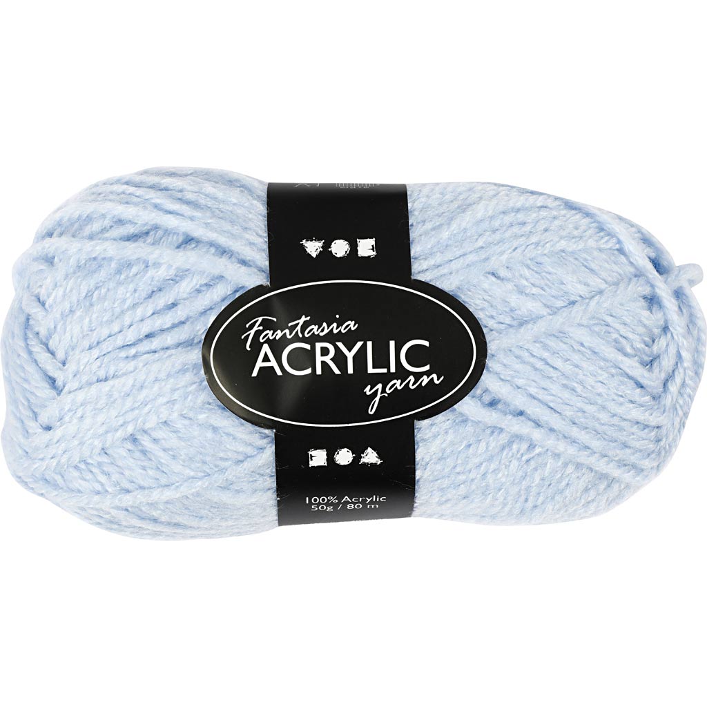 Fantasia Polyacrylgarn, L: 80 m, pind 4,5-5, støvet blå, 50 g/ 1 ngl.
