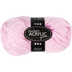 Fantasia Polyacrylgarn, L: 80 m, pind 4,5-5, lys pink, 50 g/ 1 ngl.
