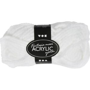 Fantasia Polyacrylgarn, L: 35 m, pind 9-10, hvid, 50 g/ 1 ngl.