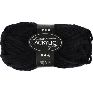Fantasia Polyacrylgarn, L: 35 m, pind 9-10, sort, 50 g/ 1 ngl.