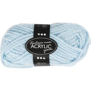 Fantasia Polyacrylgarn, L: 35 m, pind 9-10, lyseblå, 50 g/ 1 ngl.
