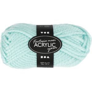 Fantasia Polyacrylgarn, L: 35 m, pind 9-10, mint grøn, 50 g/ 1 ngl.