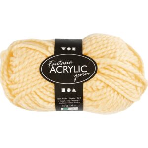 Fantasia Polyacrylgarn, L: 35 m, pind 9-10, lys gul, 50 g/ 1 ngl.