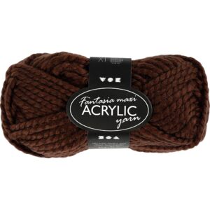 Fantasia Polyacrylgarn, L: 35 m, pind 9-10, brun, 50 g/ 1 ngl.