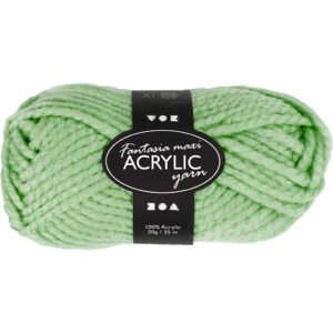 Fantasia Polyacrylgarn, L: 35 m, pind 9-10, lys grøn, 50 g/ 1 ngl.