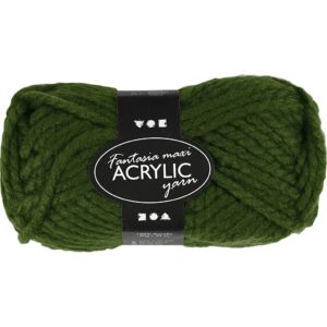 Fantasia Polyacrylgarn, L: 35 m, pind 9-10, mørk grøn, 50 g/ 1 ngl.