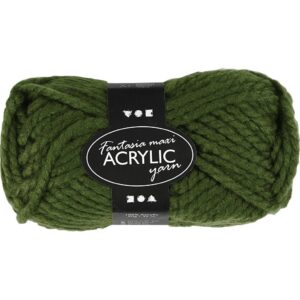 Fantasia Polyacrylgarn, L: 35 m, pind 9-10, army grøn, 50 g/ 1 ngl.