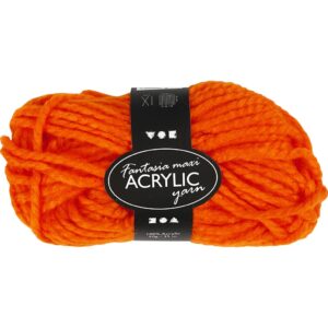Fantasia Polyacrylgarn, L: 35 m, pind 9-10, orange, 50 g/ 1 ngl.