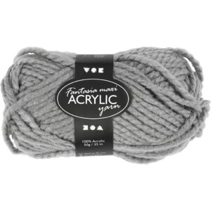 Fantasia Polyacrylgarn, L: 35 m, pind 9-10, lys grå, 50 g/ 1 ngl.