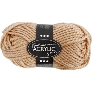 Fantasia Polyacrylgarn, L: 35 m, pind 9-10, lys brun, 50 g/ 1 ngl.