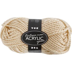 Fantasia Polyacrylgarn, L: 35 m, pind 9-10, mørk beige, 50 g/ 1 ngl.