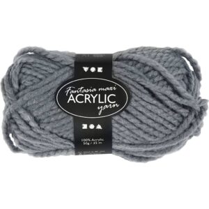 Fantasia Polyacrylgarn, L: 35 m, pind 9-10, antrascitgrå, 50 g/ 1 ngl.