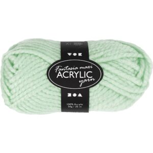 Fantasia Polyacrylgarn, L: 35 m, pind 9-10, støvet grøn, 50 g/ 1 ngl.