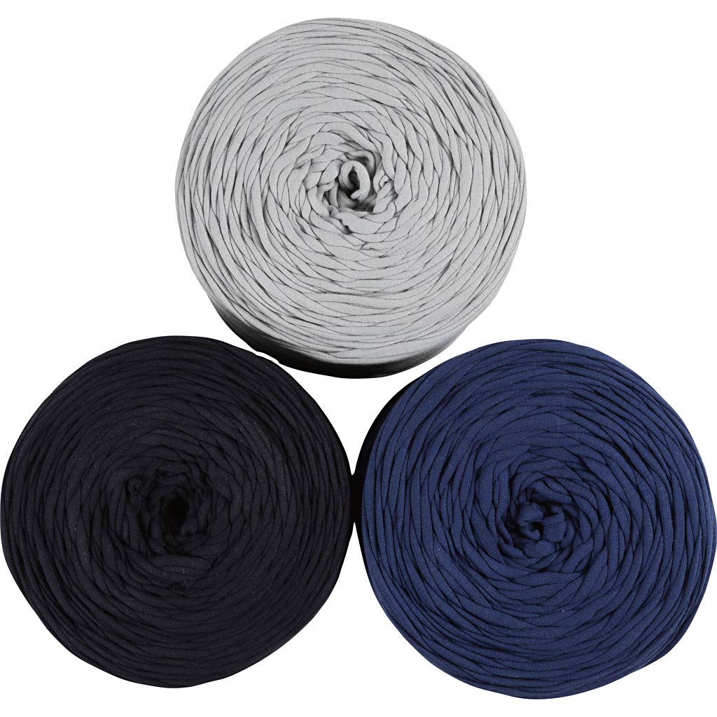 Spaghetti Garn, pind 10-12, nål 12-15,Farve kan variere, blå nuancer, 2250 g, 3x750 g/ 1 pk. - Image 2