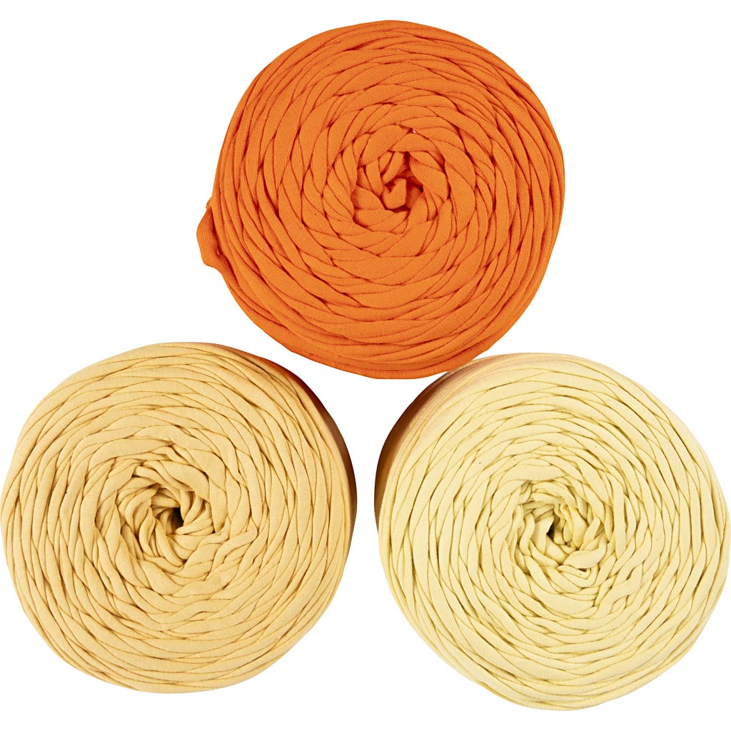 Spaghetti Garn, pind 10-12, nål 12-15,Farve kan variere, gule nuancer, 2250 g, 3x750 g/ 1 pk. - Image 2