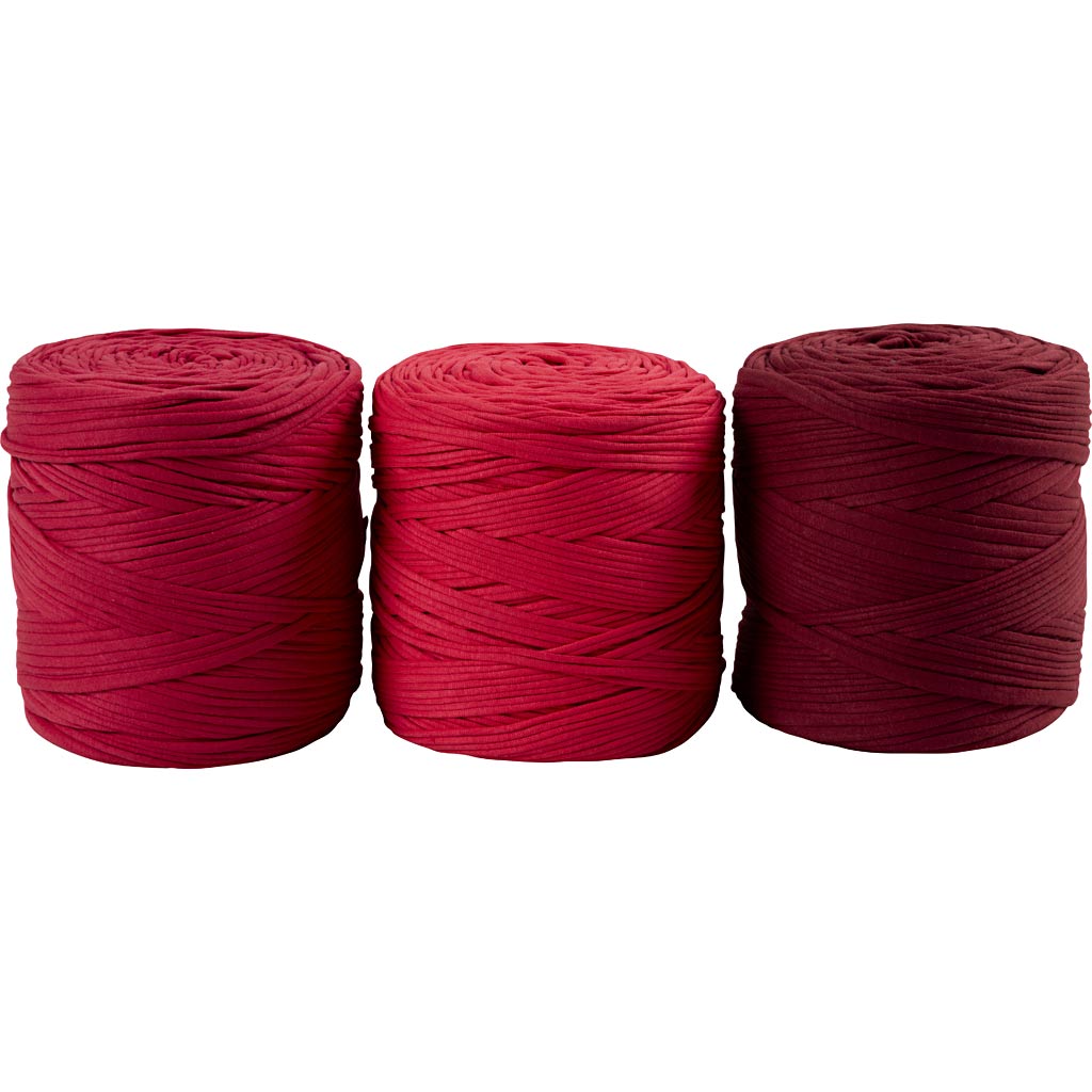 Spaghetti Garn, pind 10-12, nål 12-15,Farve kan variere, røde nuancer, 2250 g, 3x750 g/ 1 pk.