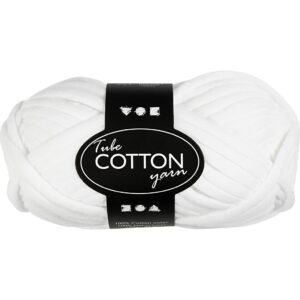 Tubegarn, L: 45 m, pind 10-12, hvid, 100 g/ 1 ngl.