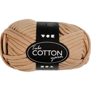 Tubegarn, L: 45 m, pind 10-12, lys brun, 100 g/ 1 ngl.