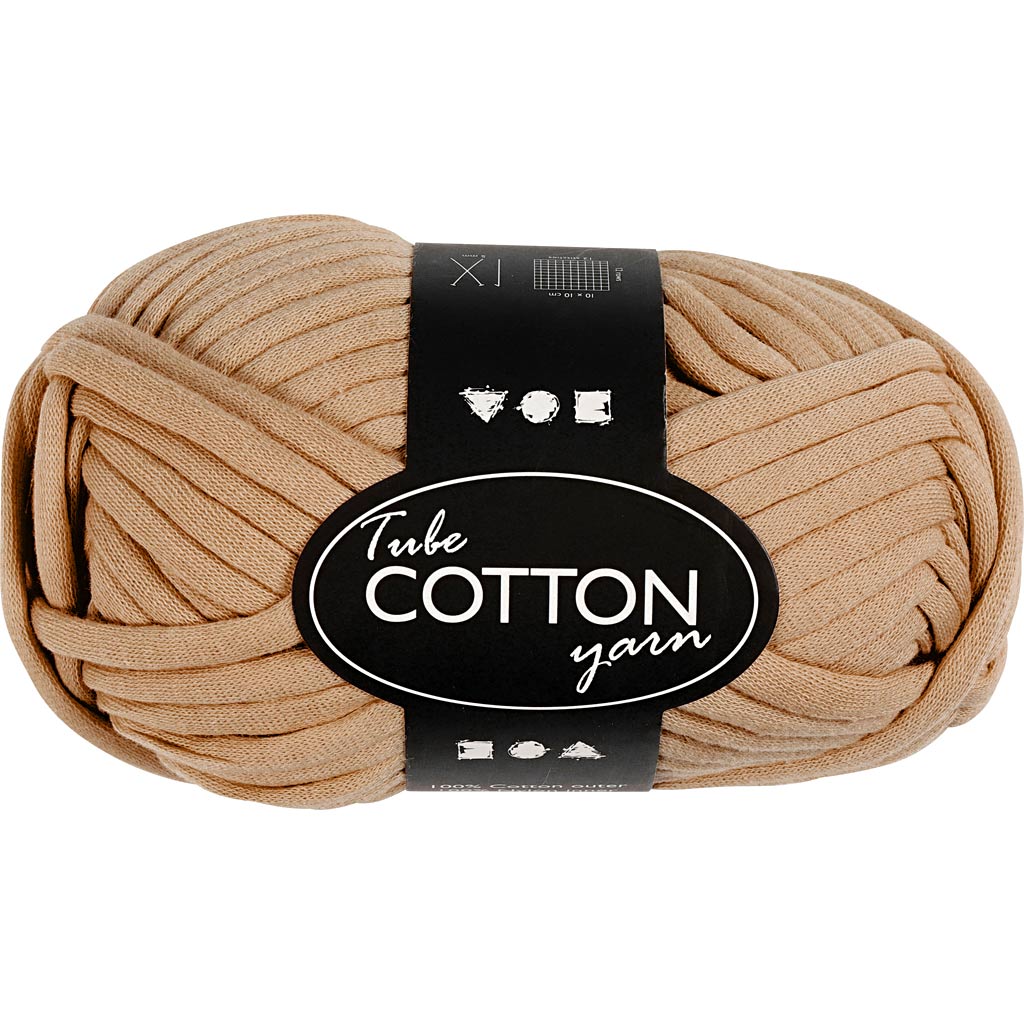 Tubegarn, L: 45 m, pind 10-12, lys brun, 100 g/ 1 ngl.