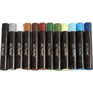 Oliepastel, L: 7 cm, tykkelse 11 mm, Naturfarver, 12 stk./ 1 pk.