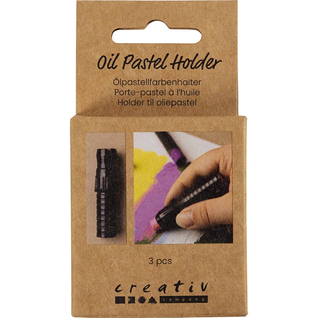 Holder til oliepastel, L: 6,2 cm, diam. 1 cm, sort, 3 stk./ 1 stk. - Image 2