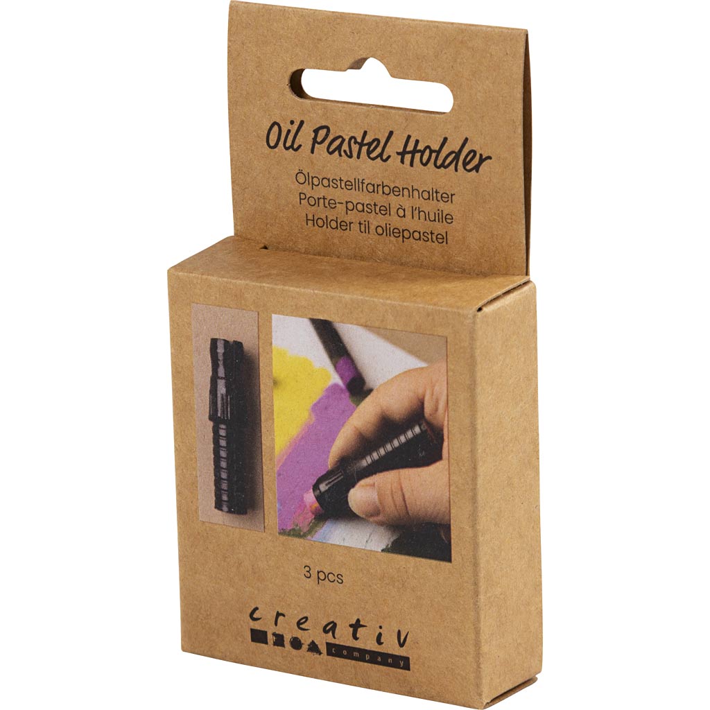 Holder til oliepastel, L: 6,2 cm, diam. 1 cm, sort, 3 stk./ 1 stk. - Image 4