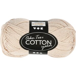 Bomuldsgarn, nr. 8/4, pind 3-3,5, beige, 170 m, 50 g/ 1 ngl.