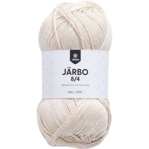 Merceriseret bomuldsgarn, nr. 8/4, nål 3, off white, 50 g/ 1 ngl.