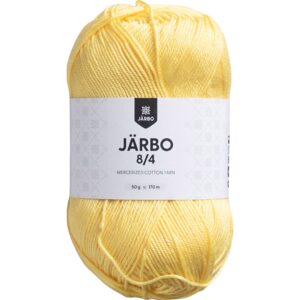 Merceriseret bomuldsgarn, nr. 8/4, nål 3, pastelgul, 50 g/ 1 ngl.