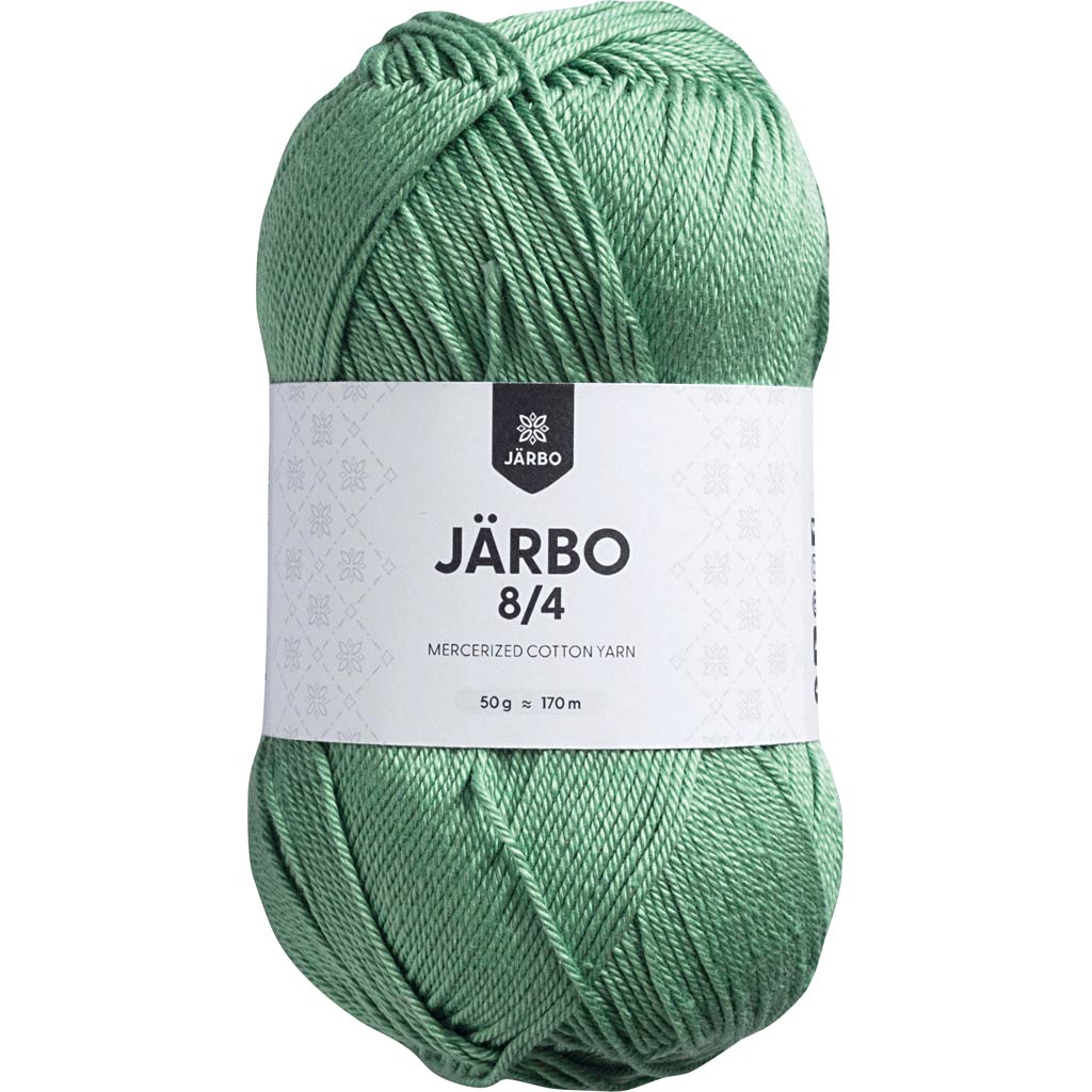 Merceriseret bomuldsgarn, nr. 8/4, nål 3, avocado, 50 g/ 1 ngl.