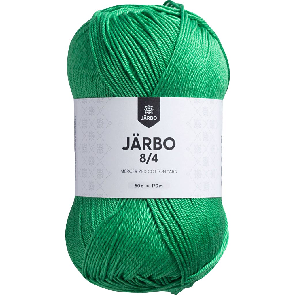 Merceriseret bomuldsgarn, nr. 8/4, nål 3, pastelgrøn, 50 g/ 1 ngl.