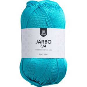 Merceriseret bomuldsgarn, nr. 8/4, nål 3, turkis, 50 g/ 1 ngl.