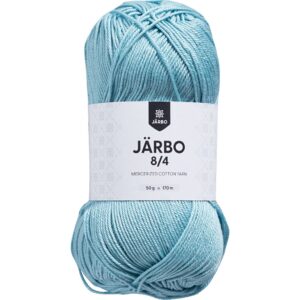 Merceriseret bomuldsgarn, nr. 8/4, nål 3, pastelblå, 50 g/ 1 ngl.