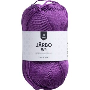 Merceriseret bomuldsgarn, nr. 8/4, nål 3, pastellilla, 50 g/ 1 ngl.