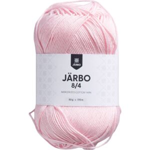 Merceriseret bomuldsgarn, nr. 8/4, nål 3, pastelpink, 50 g/ 1 ngl.