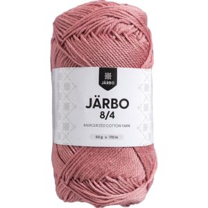 Merceriseret bomuldsgarn, nr. 8/4, nål 3, rosa, 50 g/ 1 ngl.