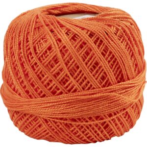 Merceriseret bomuldsgarn, nål 2-2,5, mørk orange, 125 m, 20 g/ 1 ngl.