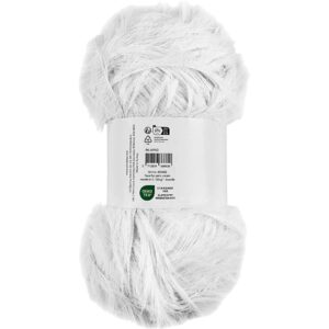 Pelsgarn, pind 6-7, hvid, 100 g/ 1 ngl.