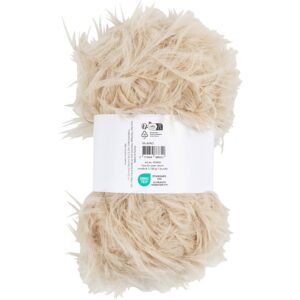 Pelsgarn, pind 6-7, creme, 100 g/ 1 ngl.