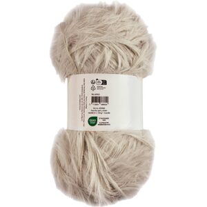Pelsgarn, pind 6-7, beige, 100 g/ 1 ngl.