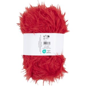 Pelsgarn, pind 6-7, rød, 100 g/ 1 ngl.