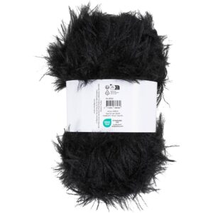 Pelsgarn, pind 6-7, sort, 100 g/ 1 ngl.