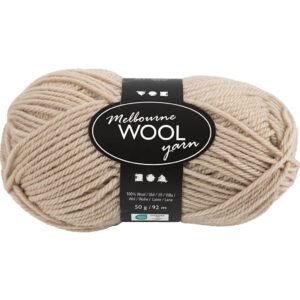 Melbourne Uldgarn, L: 92 m, pind 4-5,5, beige, 50 g/ 1 ngl.