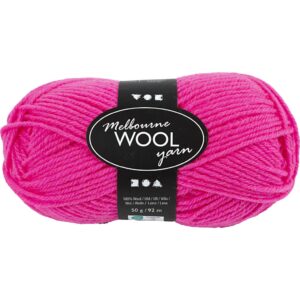 Melbourne Uldgarn, L: 92 m, pind 4-5,5, neon pink, 50 g/ 1 ngl.