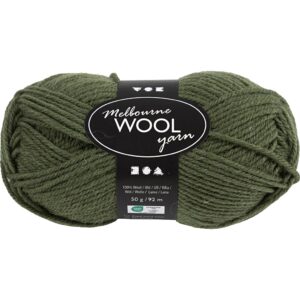 Melbourne Uldgarn, L: 92 m, pind 4-5,5, mørk grøn, 50 g/ 1 ngl.