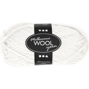 Melbourne Uldgarn, L: 92 m, pind 4-5,5, hvid, 50 g/ 1 ngl.