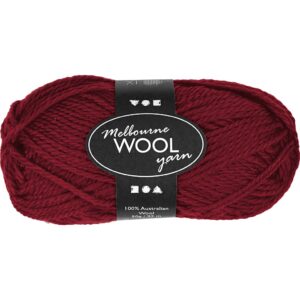 Melbourne Uldgarn, L: 92 m, pind 4-5,5, mørk rød, 50 g/ 1 ngl.