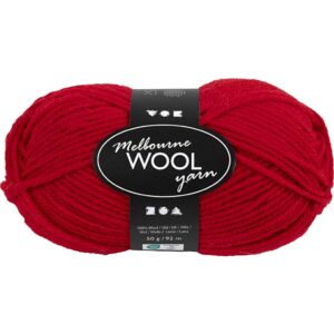 Melbourne Uldgarn, L: 92 m, pind 4-5,5, rød, 50 g/ 1 ngl.